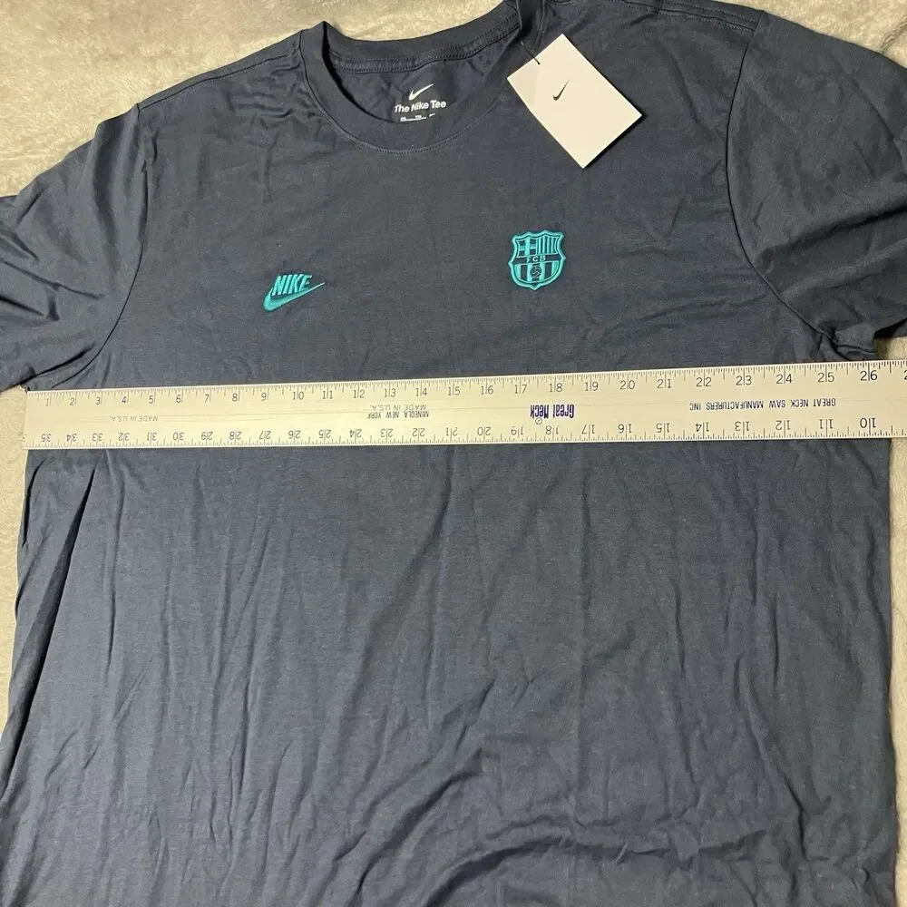 Nike‎ T-Shirt Mens XXL Blue Short Sleeve FC Barcelona La Liga Soccer FJ1704-437